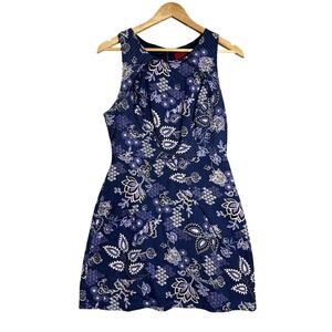 Tigerlily Anthropologie Blue Purple Paisley Floral Mini Dress Sleeveless Siz 6